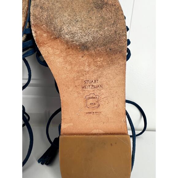 Stuart Wietzman Blue Suede Espadrilles - Women's Size 6 - Picture 7 of 8